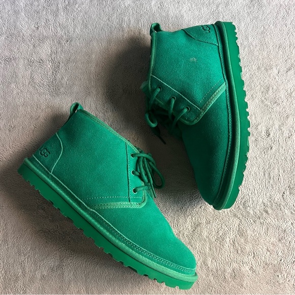 UGG Shoes - UGG Neumel Heritage Chukka Lace-Up Suede Sherpa UGGPlush Wool Boot Green Teal